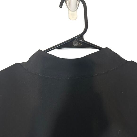 Chico's Black V-Neck Long Sleeve Sailor Collar Side Slit Dress Women Sz 2 12/14 - Picture 9 of 9